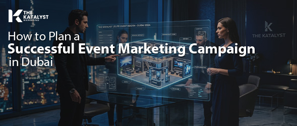 Event marketing Dubai branded corporate event setup with audience engagement and stage production in UAE